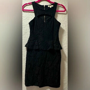 Love Fire Black Lace Dress with Keyhole Front